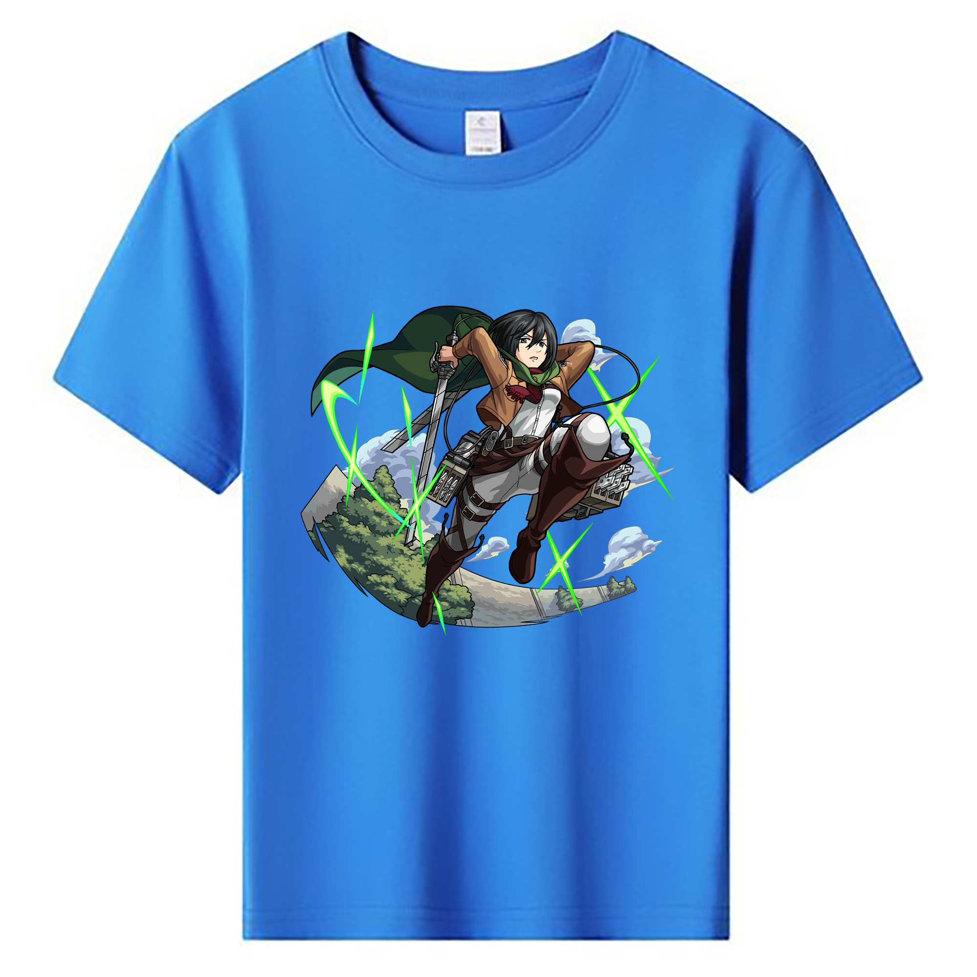（画像用） 進撃の巨人 ミカサ·アッカーマン Attack on Titan Mikasa Ackerman 綿100％キッズTシャツ（フロントプリント）